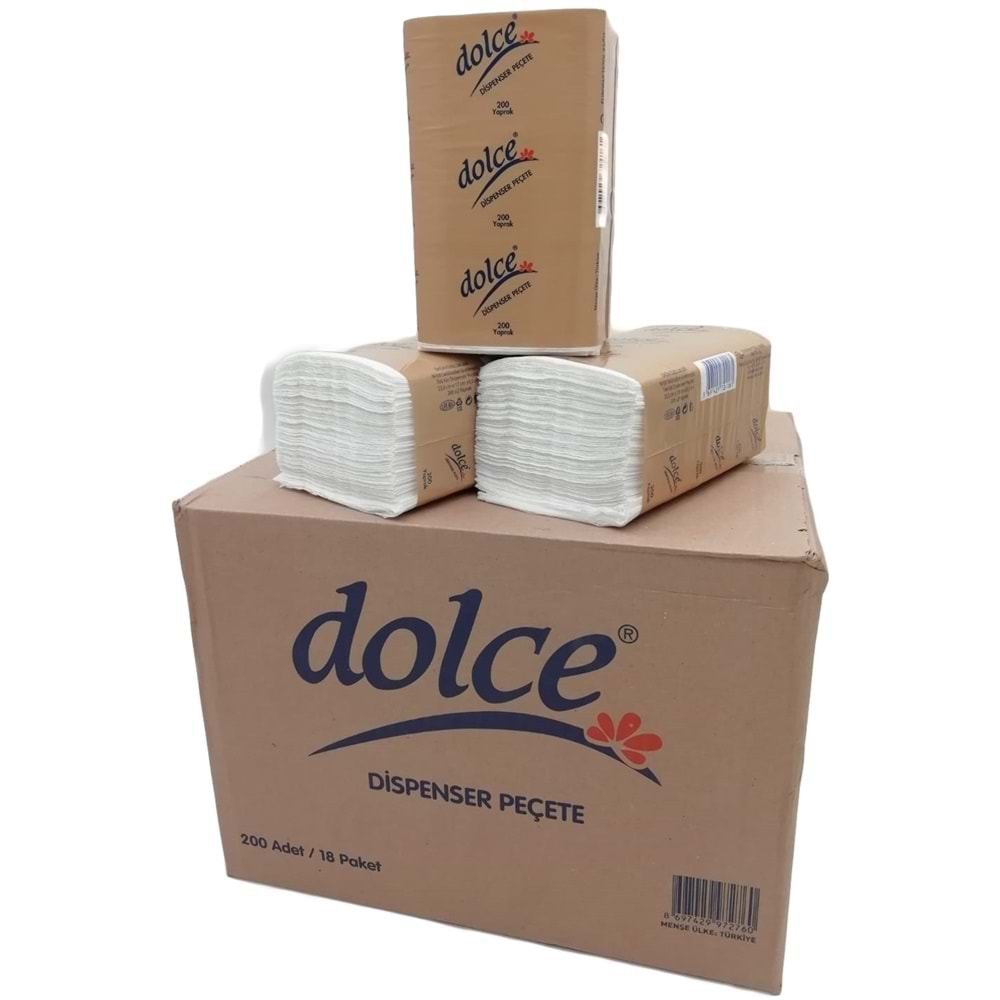 DOLCE DİSPENSER PEÇETE 200*18 PAKET