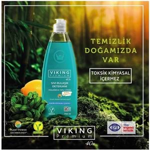 VİKİNG PREMİUM SIVI BULAŞIK DETERJANI FESLEĞEN LİMON 750 ML